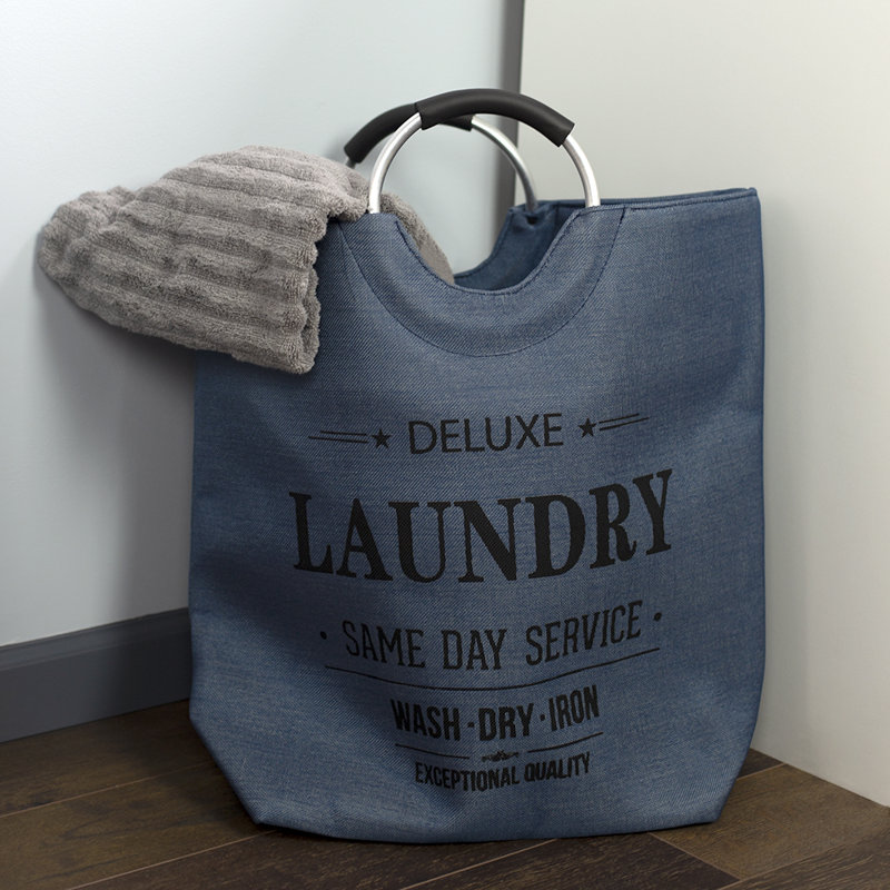 Ebern Designs Deluxe Laundry Hamper Tote with Soft Grip Handles